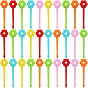 BEZANU Food Picks, 48 PCS Mini Color Flowers Food Toothpicks for Sandwich, Ca...