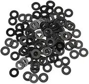 Flat Washer.100Pcs White/Black Plastic Nylon Washer Plated Flat Spacer Seals Washer Gasket Ring Kit M2/M2.5/M3/M4/M5/M6/M8, Firmly and Durable (Color : Black, Inner Diameter : M6) (Color : Black, Si