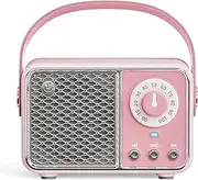 LUKADER Retro Bluetooth Speaker, Vintage Decor, Wireless Portable Mini Bluetooth Speaker, Small Cute Stylish Vintage Speakers for Kitchen Desk Bedroom Home Office Party Outdoor Gift Pink