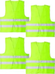 Flaconi 4 Pcs Security Vest,Safety Vest for Auto,Safety Vests Reflective for Car,Car Accessories,Safety Vests Reflective,Mesh Safety Vest with 2in Reflective Strips