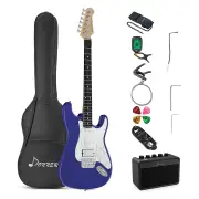 Donner DST-100 Solid Body S-S-H Pickups Electric Guitar Kit with Amplifier - Sapphire Blue