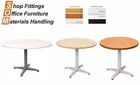 RAPIDLINE RAPID 4 STAR ROUND MEETING TABLE WHITE, BEECH & CHERRY