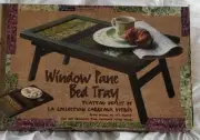 Wood and Glass Breakfast Bed Lap Table Tray Folding Window Pane Seeds Grains