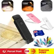 LED Clip On Book Reading Light Lamp w/Bookmarks USB Rechargeable For Reading New