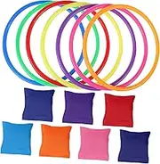Kisangel 1 Set Bean Bags Rings Toss Game Soft Beanbags Rings for Indoor Outdoor Fun Safe Easy to Gatherings Parties Random Color