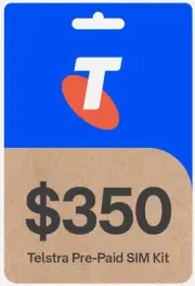 Telstra $350 SIM Card Starter Kit 310GB Data PrePaid 1 Year Expiry Tri-Cut