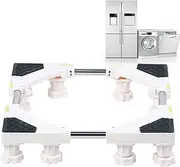 Universal Appliance Wheels Adjustable Washing Machine Base Fridge Stand Multi-Functional Movable Base with 12 Strong Feet for Washing Machine, Dryer, Refrigerator, Cookers