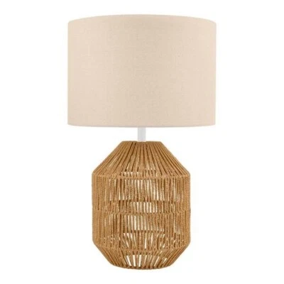 Hampton Bay Quinton 24.5 in. Rattan Accent Lamp