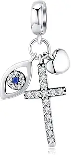 [Teleye] Bracelet Charm Bead Cross 925 Sterling Silver Charm Fits For Pandora Bracelet, European Charms Bracelet (SCC1327)