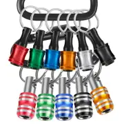 13x Hex Shank Screwdriver Bit Holder Extension Bar Keyring Keychain Driver◓①·