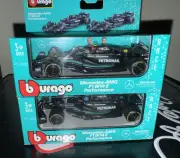 F1 Burago Mercedes Set Of 2 1/43 Driver In Cockpit