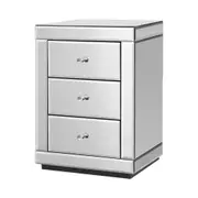 Artiss Bedside Table Mirrored Drawers Side Table Storage Cabinet Nightstand