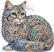 WSLWXSHM 5D Special Shape Diamond Art Kits for Beginners, Diamond Painting Kits for Adults Cat, Crystal Rhinestones Diamond Painting for Home Wall Decoration Gift 12×12inch/30×30cm, Animal