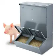 Heavy Duty 3.7 Bushel Double Door Metal Hog Feeder for Up to 8 Pigs