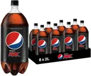 Pepsi Max Cola Soft Drink, 8 x 2L Free Fast Shipping AU