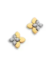 Roberto Coin 18K White & Yellow Gold Love in Verona Diamond Flower Stud Earrings