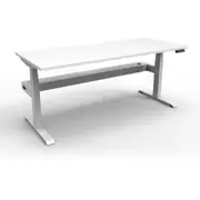 Rapidline Boost + Single Sided Workstation with Cable Tray W1200 x D750 x H620-1270mm Natural White Top White Base