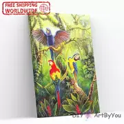 Paint By Numbers Kit Parrot Nature Animal Oil Beginner Decor Canvas DIY Painting