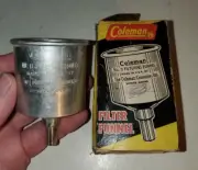 Vintage aluminum Coleman number 0 filter funnel for Coleman lantern's & Stoves