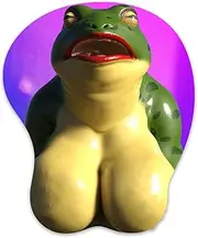 Frog Oppai Mousepad Anti-Slip 3D Mouse Pad Furry Anthro Anime Manga Breast Gaming Wrist Rest Boob-pad Mouse Mat （Frog）