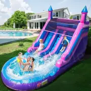 6.4M Commercial Giant PVC Inflatable Dual Water Slides for Backyard Kids Party
