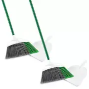 Libman XL Heavy Duty Angle Steel Handle Broom With Dustpan Cleaning Set (2-pack)