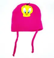 Vintage Tweety Bird Beanie Hat Loonie Tunes Baby Childs Knit Winter Pink 1997