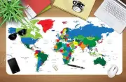3D Color World Map 02 Non-slip Office Desk Mouse Mat Large Keyboard Pad Mat Game