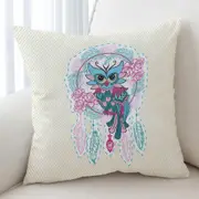 Dream Catcher and Graceful Lady Owl Cushion Cover