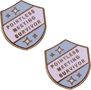 [Pinposni] Pointless Meeting Survivor Enamel Lapel Pin Workplace Sarcasm Achievement Series Metal Badge Brooch For Backpacks and Coat