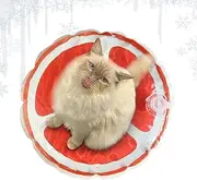 Cooling Mat for Cats - Kitten Water Sensory Pad - Round Fruit Pattern Water Cooling Mat Cushion Sleeping Beds for Pet Relief