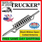 Black Widow 27" Open Coil Antenna CB Ham Silver-Black 15000 Watt 26.0-29.0 MHz