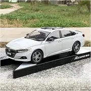 Scale Finished Model Car 1:18 for Honda Accord Simulation Alloy Scale Car Model Static Vehicle Collectible Souvenirs Ornament Miniature Replica Car(White)