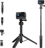 Mini Tripod Selfie Stick for DJI Osmo Pocket 3, Tripod Stand with Magnetic Quick Release Mount & Quick Release 1/4'' Screw for GoPro Hero 13/12/11/10, Osmo Action 5 Pro/4, Insta360 X5 Action Camera