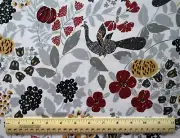Camelot Fabrics Lintu Collection Floral Peacocks Fruit By the 1/4 yd ctn. fabric