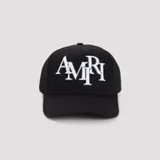 [Amiri] Amiri-Black Staggered Canvas Hat-Uomo OS OS