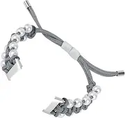 Homoyoyo Replaceable Pearl Watchband for Smart Watch Band Durable Easy to Use Grey