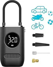 Tire Inflator Portable Air Compressor - 150PSI Cordless Air Pump for Car Tires with Pressure Gauge LED Light, Electric Bike Tire Pump for Car Motorcycle Bicycle Ball, Car Accessories