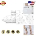 Stylish Twin Sheet Set in Cotton Percale - Animal Tracks Print for Cozy Appeal