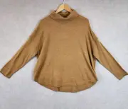 Sussan Turtleneck Top Womens Size Large Coffee Brown Knit Wool Blend Pullover