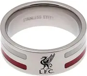 Liverpool FC Colour Stripe Ring (UK Size: Large) (Silver/Red/White)