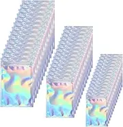 Wobekuy 150 Pcs Mylar Zipper Closure Bags Aluminum Foil Food Storage Bags Holographic Rainbow Color Mylar Bags Resealable Pouch