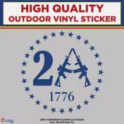 2nd Amendment with Stars and Guns, Die Cut High Quality Vinyl Sticker Decals