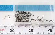 12# 100 Pieces YIDOU Fish Fishing Hooks Flat End Sharpened Black Carbon w/Box