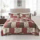 Aberdeen 100% Cotton Quilted 3 pcs Bedspread Coverlet Set Super King Classic Qui