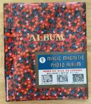 Vintage 1970s 80s Brand New KMART Self Adhesive Photo Album Sealed Red Floral