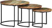 Nesting Tables 3 pcs Solid Wood Reclaimed Rustic Furniture Home Decor Living Room