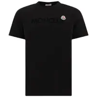 在飛比找momo購物網優惠-【MONCLER】男款 胸前文字&品牌LOGO 短袖T恤-黑