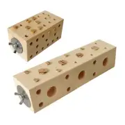 Birds Natural Wooden Block Small Animal Toy Parrot Toy Cage Foraging Chewing Toy