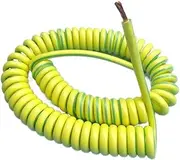 Spring Spiral Cable,Telescopic Wire 1PC Spring Spiral Cable Yellow-Green Ground Wire Single Core 20/18/17/15/13/11/9/7AWG Shrinkable Cable Copper Wire Telescopic Wire1/2/3/4/5 Me Stretch 4 Meters(7 A